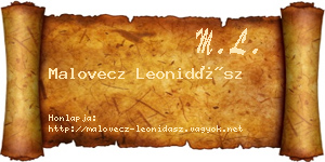 Malovecz Leonidász névjegykártya